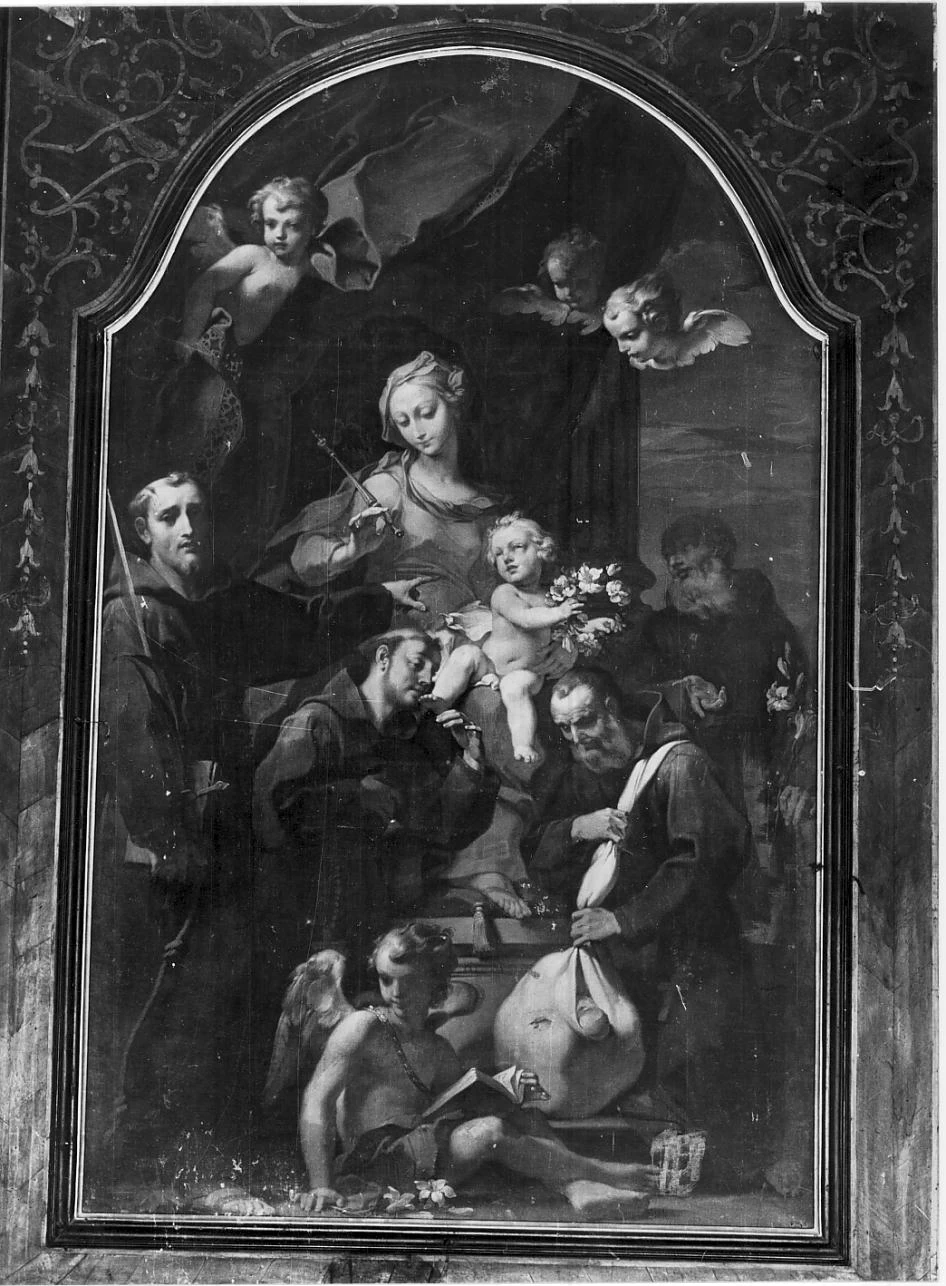 La Madonna col Bambino e San Fedele da Sigmaringa, San Francesco d'Assisi, San Felice da Cantalice e San Lorenzo da Brindisi - Sabbioneta, Mantova, attribuito